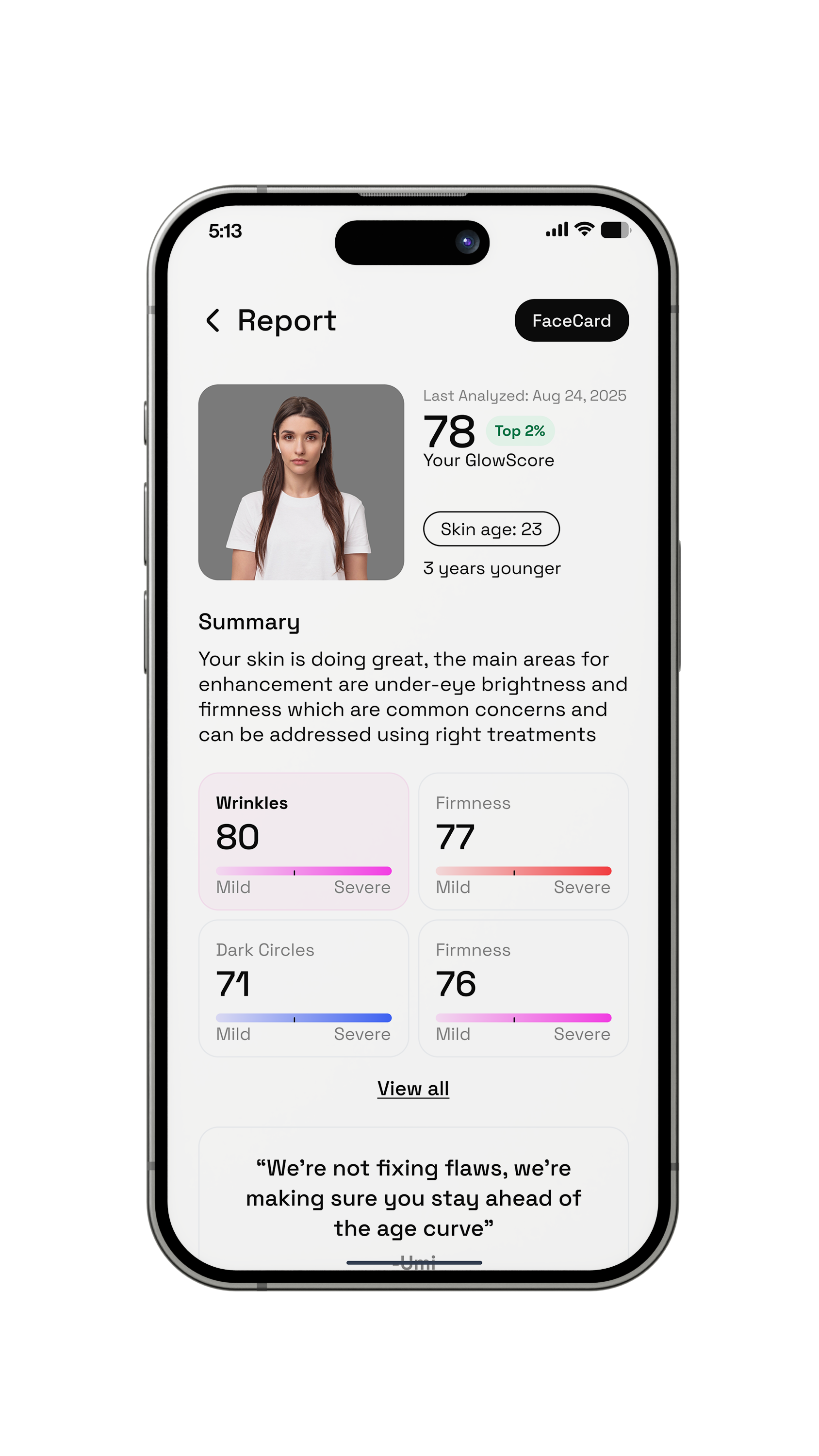 GlowScore Report Interface